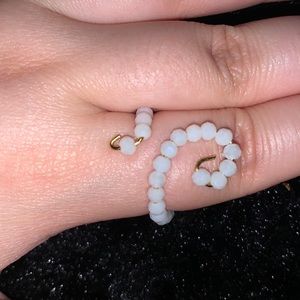 white beaded snake ring